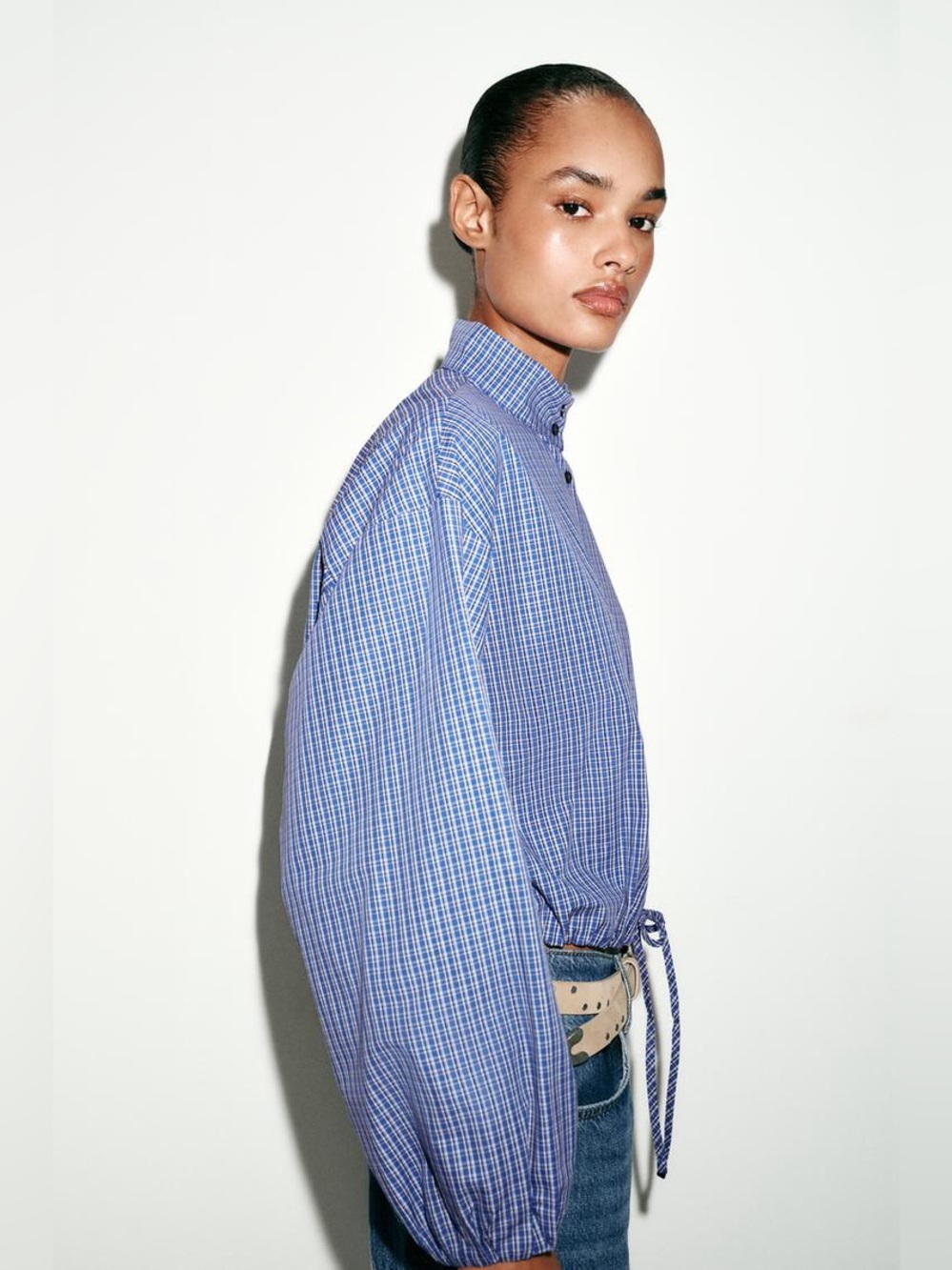 ZARA PLAID BALLOON SHIRT - Picture 3 of 9